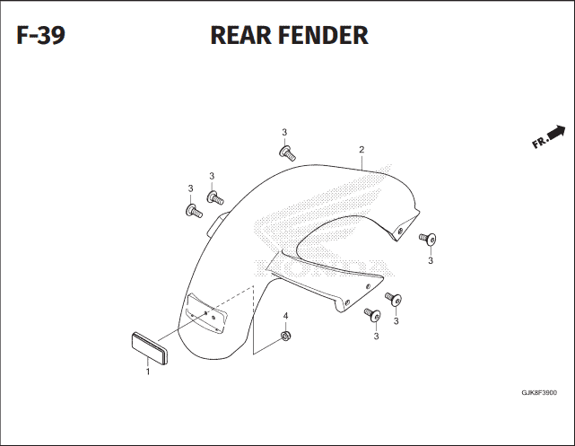 F-39 Rear Fender – Katalog Suku Cadang Motor Honda EM1