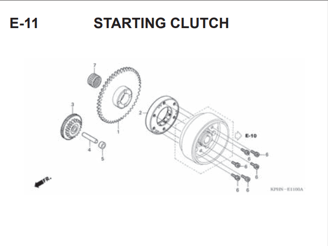 E-11 Starting Clutch – Katalog Suku Cadang Honda Supra X 125 Series