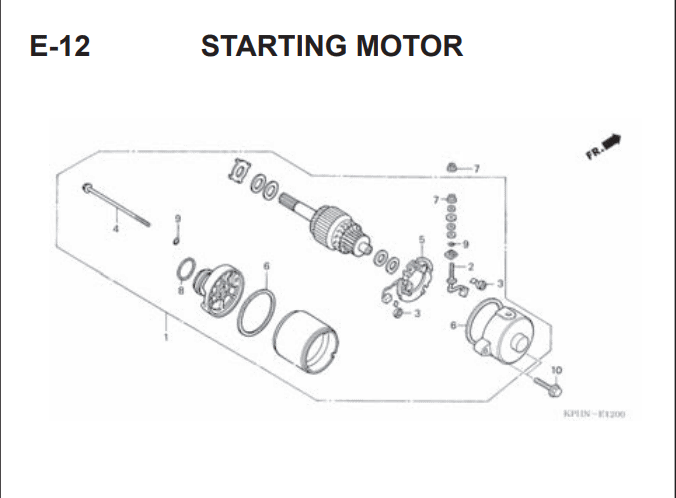 E-12 Starting Motor – Katalog Suku Cadang Honda Supra X 125 Series