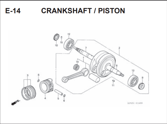 E-14 Crankshaft Piston – Katalog Suku Cadang Honda Supra X 125 Series