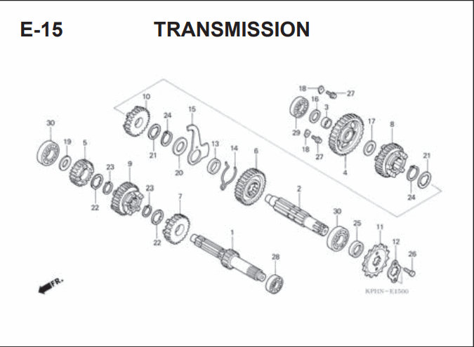 E-15 Transmission – Katalog Suku Cadang Honda Supra X 125 Series