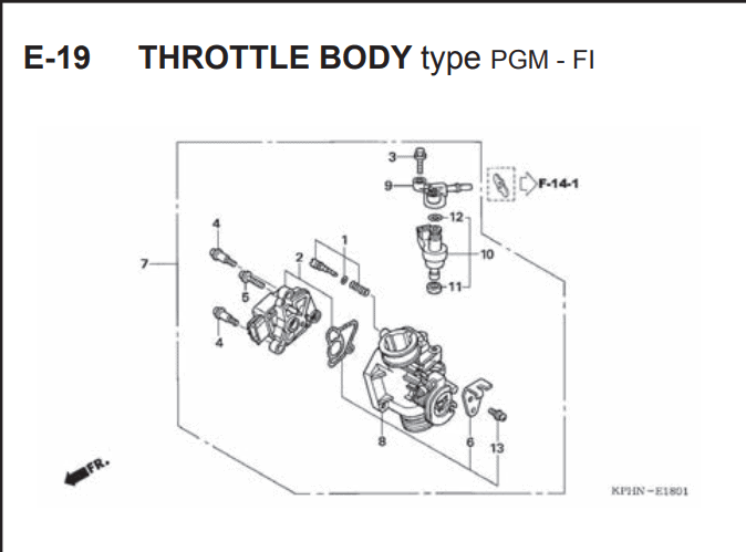 E-19 Throttle Body – Katalog Suku Cadang Honda Supra X 125 Series