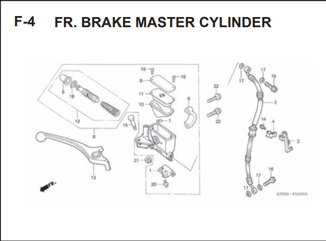 F-4 Fr. Brake Master Cylinder (Tipe Disk Brake) – Katalog Suku Cadang Honda Supra X 125 Series