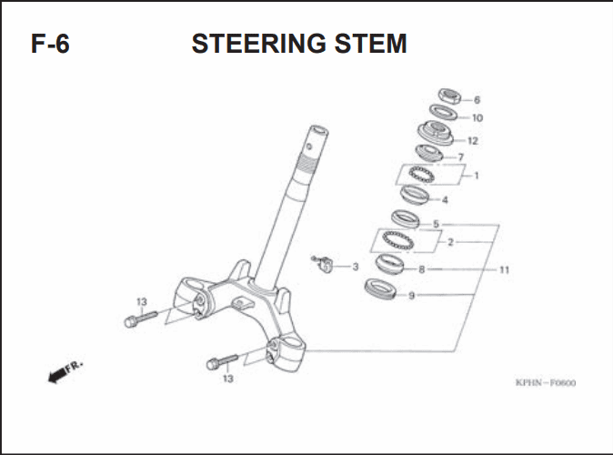 F-6 Steering Stem – Katalog Suku Cadang Honda Supra X 125 Series