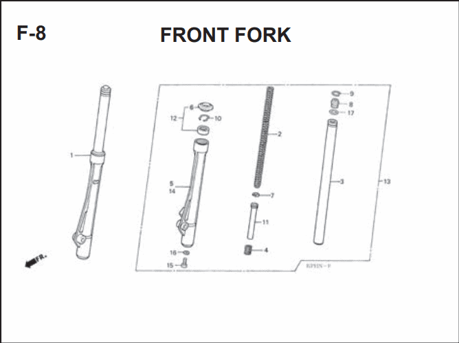 F-8 Front Fork – Katalog Suku Cadang Honda Supra X 125 Series