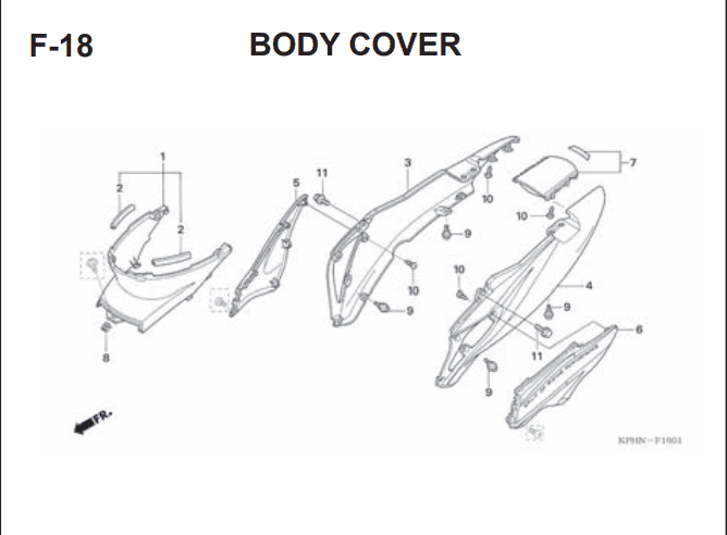 F-18 Body Cover – Katalog Suku Cadang Honda Supra X 125 Series