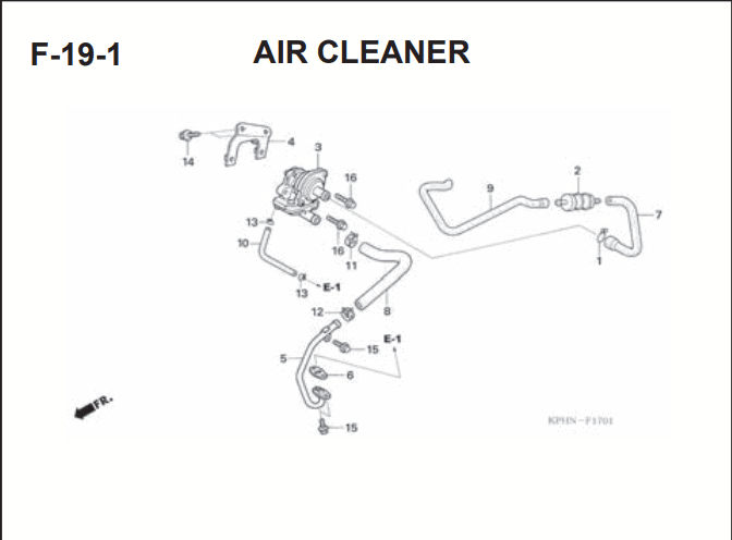 F-19-1 Air Cleaner – Katalog Suku Cadang Honda Supra X 125 Series