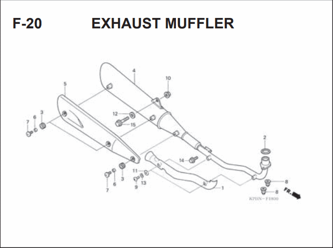 F-20 Exhaust Mufﬂer – Katalog Suku Cadang Honda Supra X 125 Series