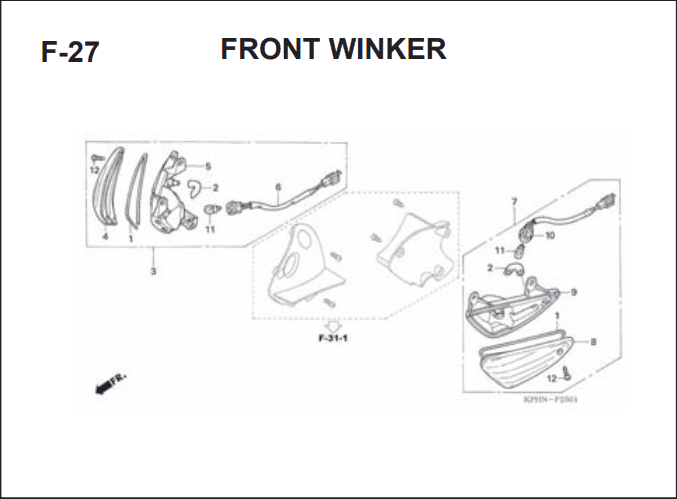 F-27 Front Winker – Katalog Suku Cadang Honda Supra X 125 Series