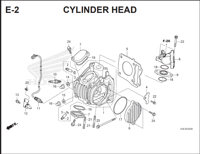 E-2 Cylinder Head – Katalog Suku Cadang Honda CT 125 Hunter Cub