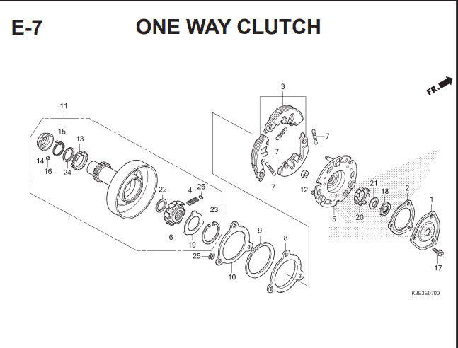 E-7 One Way Clutch – Katalog Suku Cadang Honda CT 125 Hunter Cub