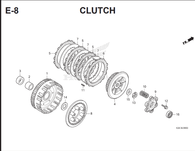 E-8 Clutch – Katalog Suku Cadang Honda CT 125 Hunter Cub