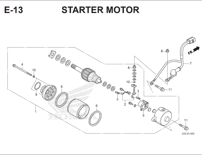 E-13 Starter Motor – Katalog Suku Cadang Honda CT 125 Hunter Cub