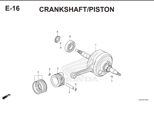 E-16 Crankshaft Piston – Katalog Suku Cadang Honda CT 125 Hunter Cub