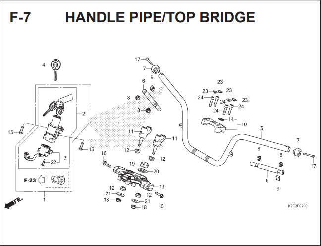 F-7 Handle Pipe Top Bridge – Katalog Suku Cadang Honda CT 125 Hunter Cub