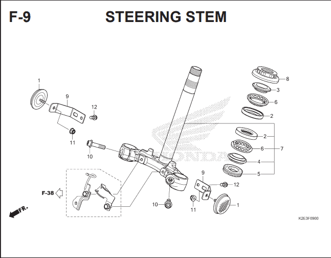 F-9 Steering Stem – Katalog Suku Cadang Honda CT 125 Hunter Cub