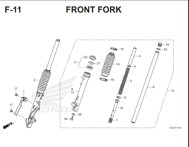 F-11 Front Fork – Katalog Suku Cadang Honda CT 125 Hunter Cub