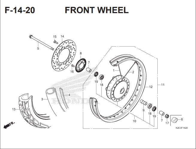 F-14-20 Front Wheel – Katalog Suku Cadang Honda CT 125 Hunter Cub