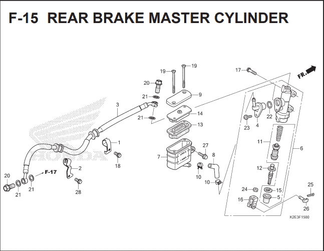 F-15 Rear Brake Master Cylinder – Katalog Suku Cadang Honda CT 125 Hunter Cub