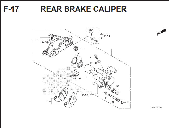 F-17 Rear Brake Caliper – Katalog Suku Cadang Honda CT 125 Hunter Cub