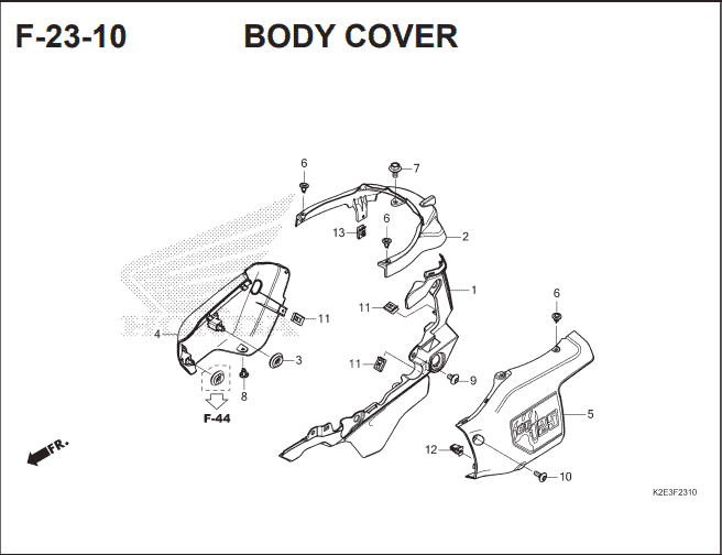 F-23-10 Body Cover – Katalog Suku Cadang Honda CT 125 Hunter Cub