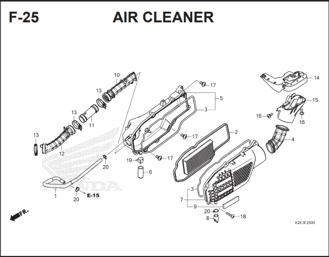 F-25 Air Cleaner – Katalog Suku Cadang Honda CT 125 Hunter Cub