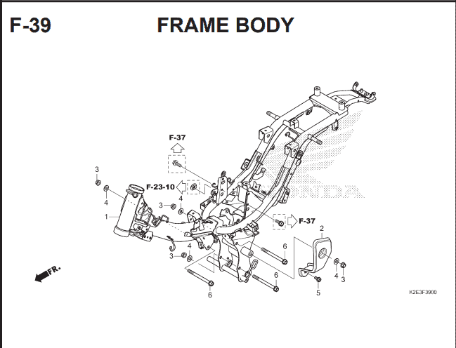 F-39 Frame Body – Katalog Suku Cadang Honda CT 125 Hunter Cub