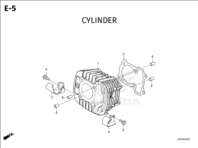 E-5 Cylinder – Katalog Suku Cadang Honda ST 125 DAX