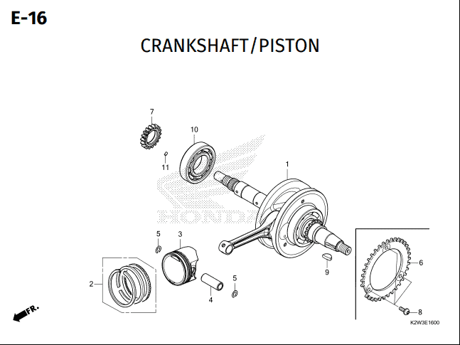 E-16 Cranksaft Piston – Katalog Suku Cadang Honda ST 125 DAX