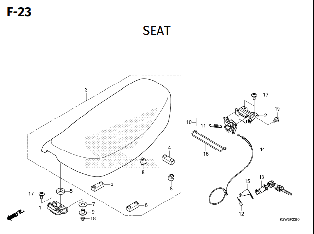 F-23 Seat – Katalog Suku Cadang Honda ST 125 DAX