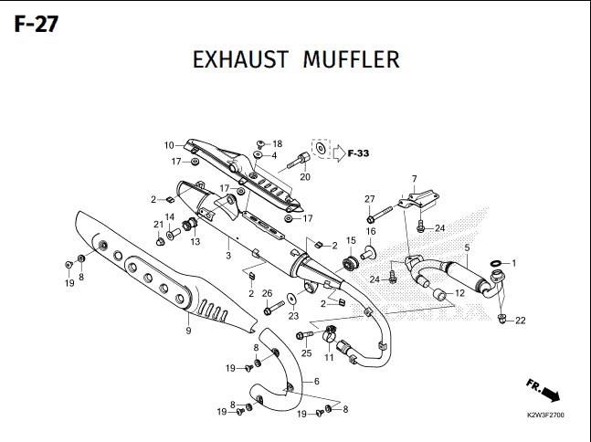 F-27 Exhaust Muffler – Katalog Suku Cadang Honda ST 125 DAX