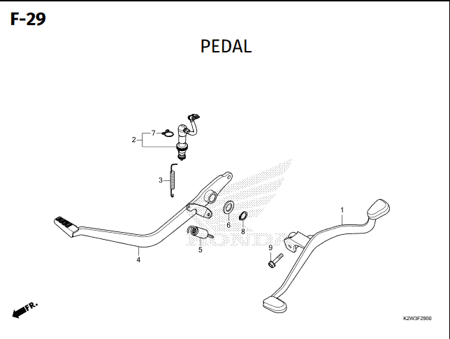 F-29 Pedal – Katalog Suku Cadang Honda ST 125 DAX