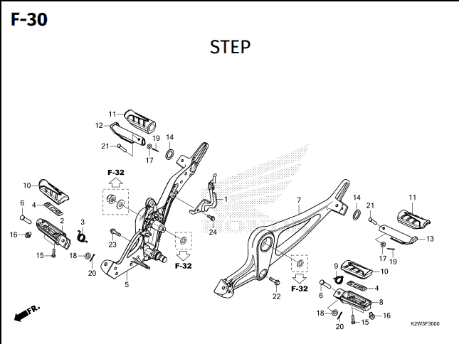 F-30 Step – Katalog Suku Cadang Honda ST 125 DAX