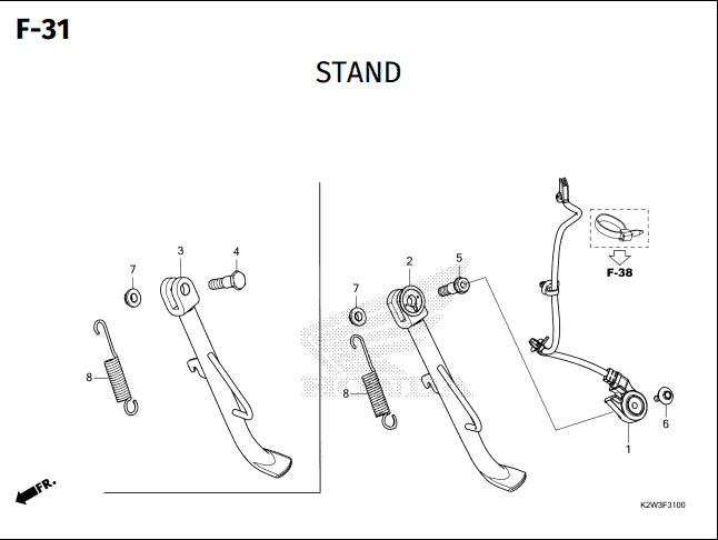 F-31 Stand – Katalog Suku Cadang Honda ST 125 DAX