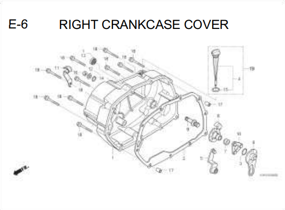 E-6 Right Crankcase Cover – Katalog Honda Revo 110 Carbu