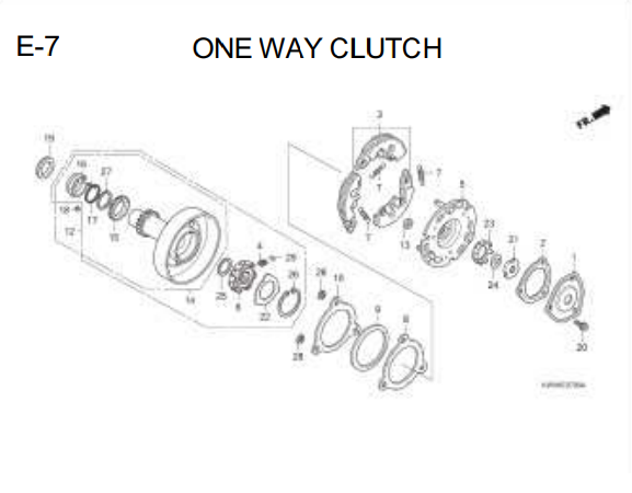E-7 One Way Clutch – Katalog Honda Revo 110 Carbu