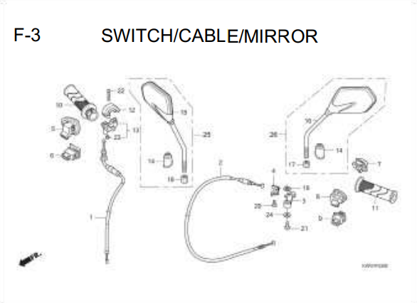 F-3 Switch Cable Mirorr – Katalog Honda Revo 110 Carbu