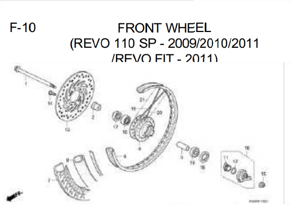 F-10 Front Wheel Spoke Wheel – Katalog Honda Revo 110 Carbu