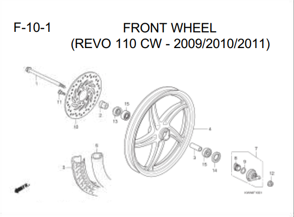 F-10-1 Front Wheel Cas Wheel – Katalog Honda Revo 110 Carbu