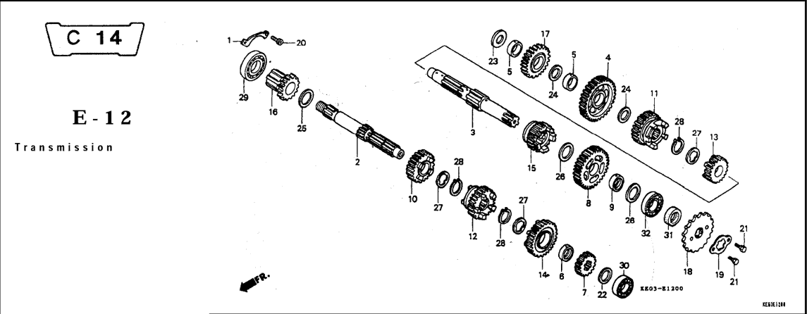 E-12 Transmission – Katalog Suku Cadang Honda GL Pro Max