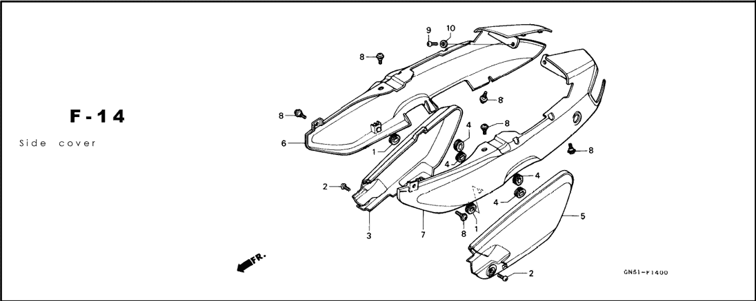 F-14 Side Cover – Katalog Suku Cadang Honda Astrea Grand