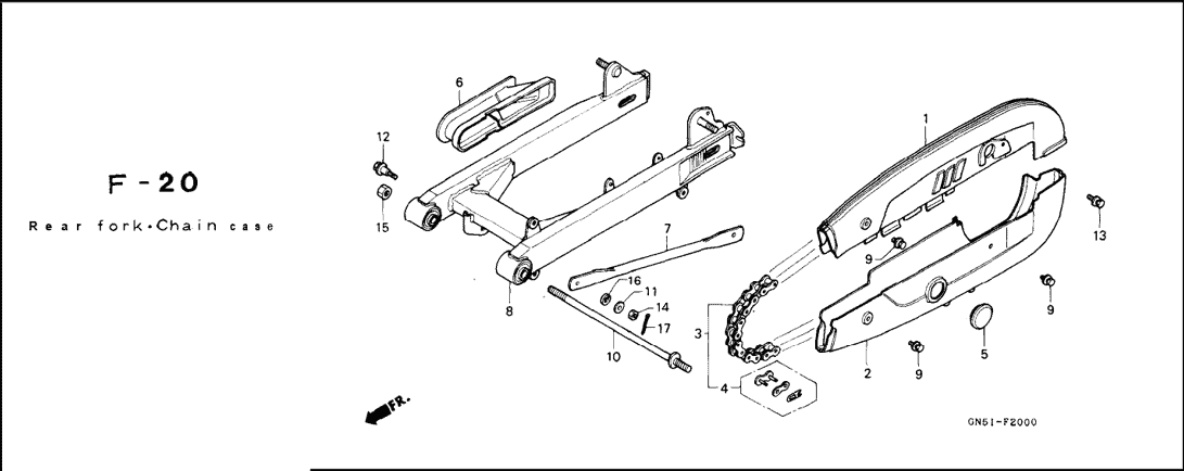 F-20 Rear Fork Chain Case – Katalog Suku Cadang Honda Astrea Grand