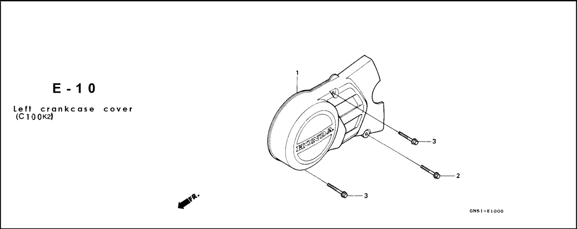 E-10 Left Crancase Cover C100K2 – Katalog Suku Cadang Honda Astrea Grand