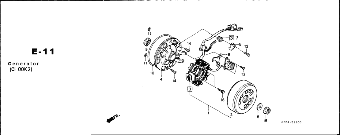 E-11 Generator C100K2 – Katalog Suku Cadang Honda Astrea Grand