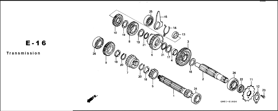 E-16 Transmission – Katalog Suku Cadang Honda Astrea Grand