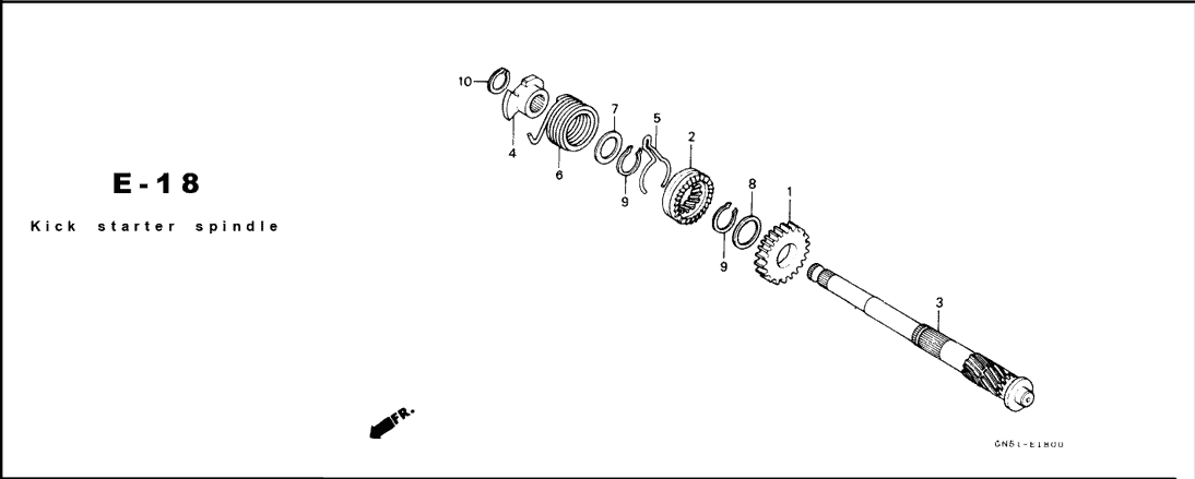 E-18 Kick Starter Spindle – Katalog Suku Cadang Honda Astrea Grand