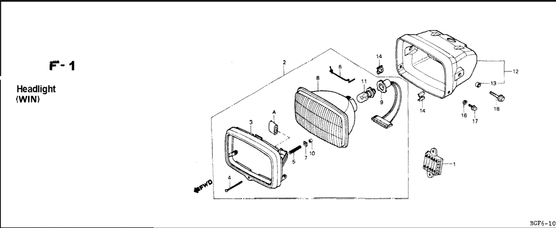 F-1 Headlight – Katalog Suku Cadang Honda WIN GF6