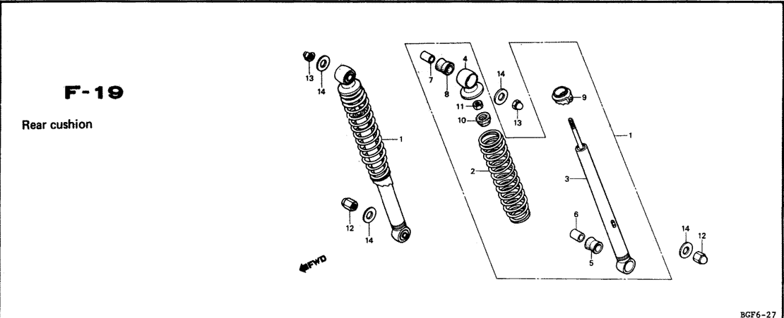 F-19 Rear Cushion – Katalog Suku Cadang Honda WIN GF6