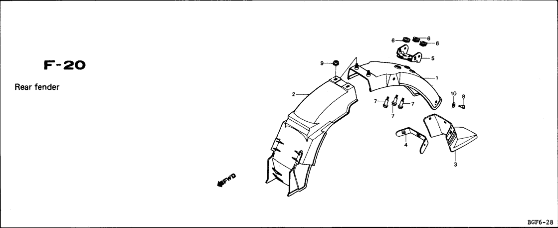 F-20 Rear Fender – Katalog Suku Cadang Honda WIN GF6