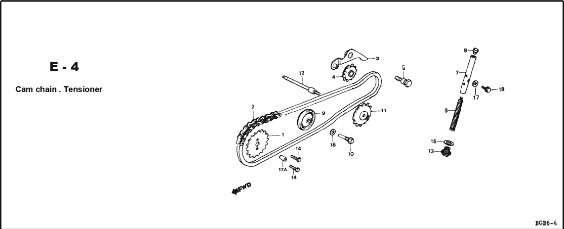 E-4 Cam Chain Tensioner – Katalog Suku Cadang Honda WIN GF6